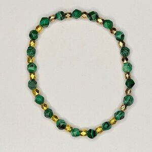 Malachite bracelet handmade stretchy